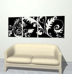 Three Large Vinyl Panel Set Wall Decal Stickers