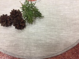 Handmade Linen Christmas Tree Skirt Rustic Burlap Decor