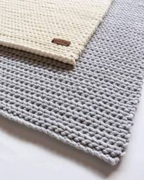 Hand Knitted Chunky Cotton Rug Nordic Style Grey Carpet - thumbnail 1