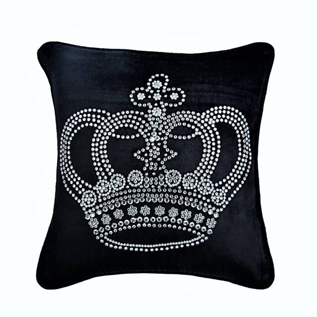 "Handmade Black Euro Pillow Cover 24""x24""/26""x26" - image 1
