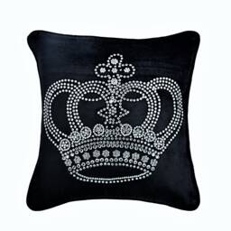 "Handmade Black Euro Pillow Cover 24""x24""/26""x26" - thumbnail 1