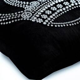 "Handmade Black Euro Pillow Cover 24""x24""/26""x26" - thumbnail 2