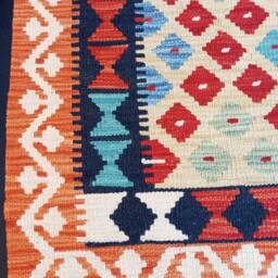 Kilim Rug Classic, Handmade Artisan Afghan Turkish Aztec Reversible Natural Wool 143x97 cm - thumbnail 4