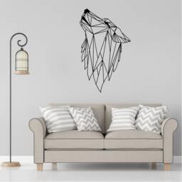 Geometric Howling Wolf Wall Art, Minimalist, Modern, Abstract, Decal, Mural, Transfer, Boho -G060 , 5 Sizes, 36 Colour Options - thumbnail 3