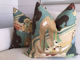 Schumacher Pillow Cover in Pearl River in Jade Colorway - thumbnail 1