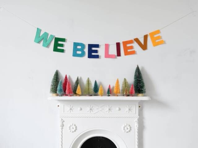 We Believe Felt Letter Christmas Garland Festive Wall Decor Holiday Banner