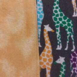 Giraffes in Color Double Sided Flannel Preemie Baby Receiving Blanket - thumbnail 2