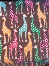 Giraffes in Color Double Sided Flannel Preemie Baby Receiving Blanket - thumbnail 1