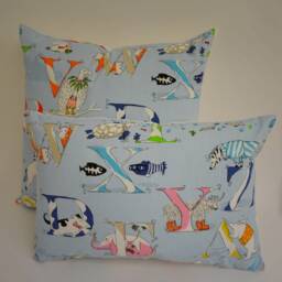 Sanderson - Alphabet Zoo Powder Blue Children's Cushion Cover Throw Pillow Designer Home Decor - thumbnail 2