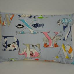 Sanderson - Alphabet Zoo Powder Blue Children's Cushion Cover Throw Pillow Designer Home Decor - thumbnail 3