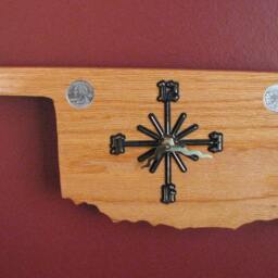 Oklahoma Handmade State Quarter Clock With Inlaid Quarters. Choice Of Wood. Customizable - thumbnail 2