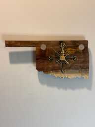 Oklahoma Handmade State Quarter Clock With Inlaid Quarters. Choice Of Wood. Customizable