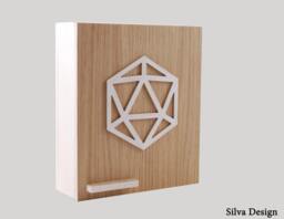Wooden Box For Keys - Geometric White - thumbnail 1
