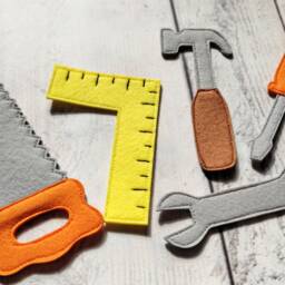 Felt Tool Kit Quiet Book Page Montessori Toddler Toy - thumbnail 4