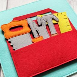 Felt Tool Kit Quiet Book Page Montessori Toddler Toy - thumbnail 2