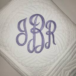 Personalized Baby Girl Quilt, Embroidered Monogram Heirloom Blanket - thumbnail 3