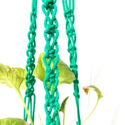 Green Mini Macrame Plant Hanger 18 Inches 3 Mm Small Hanging Planter Indoor Or Outdoor Decor Flower Pot Holder Hall Decorations Pot - thumbnail 3