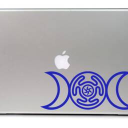Triple Goddess Hecate Vinyl Wall Art, Wiccan Decal, Witch Sticker, Moon Symbol, Hekate's Wheel - thumbnail 3