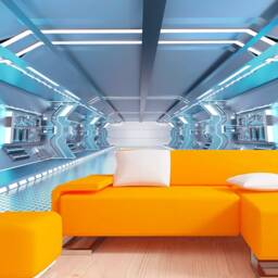 Wall Mural Sci-Fi Photo Art Removable Wall Futuristic Spaceship Fantastic Interioir Self Adhesive Of Starship Interior - thumbnail 2