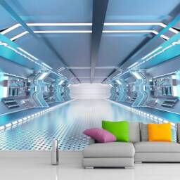 Wall Mural Sci-Fi Photo Art Removable Wall Futuristic Spaceship Fantastic Interioir Self Adhesive Of Starship Interior - thumbnail 3