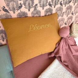 Brown Custom Pillowcase 60x40cm in Double Gauze Oeko Tex - thumbnail 2