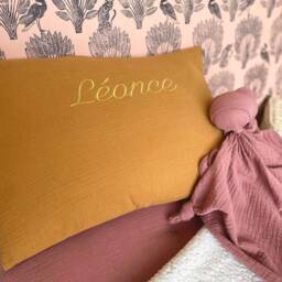 Brown Custom Pillowcase 60x40cm in Double Gauze Oeko Tex - thumbnail 3