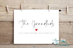 The Grandkids - Personalised Print -Minimalist Wall Art -Family Name Print, Gifts For Mum. Grandparents, Mothers Day Gift -6 Sizes - thumbnail 1