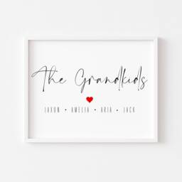 The Grandkids - Personalised Print -Minimalist Wall Art -Family Name Print, Gifts For Mum. Grandparents, Mothers Day Gift -6 Sizes - thumbnail 3