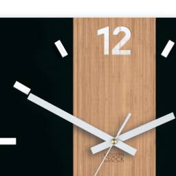 Black Clock With Bamboo - Primo, Silent White Numbers, Modernclock/11, 81 - thumbnail 2