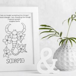Scorpio Astrology Print Feminist Quote, Zodiac Art Birthday Gift - thumbnail 3