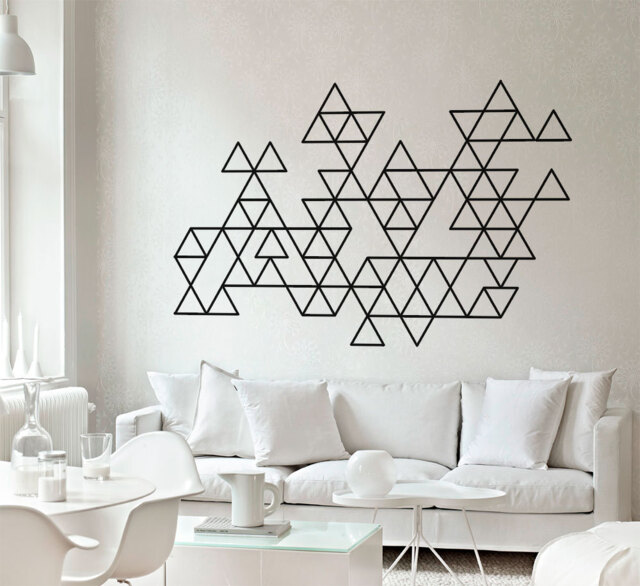 Geometric Wall Decal - Triangles Art Minimalist Modern Decor Mid Century Decals Stickers Skutrioutline - image 1