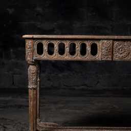 Reclaimed Teak Console Table Handcarved Whitewash Entryway Table - thumbnail 3