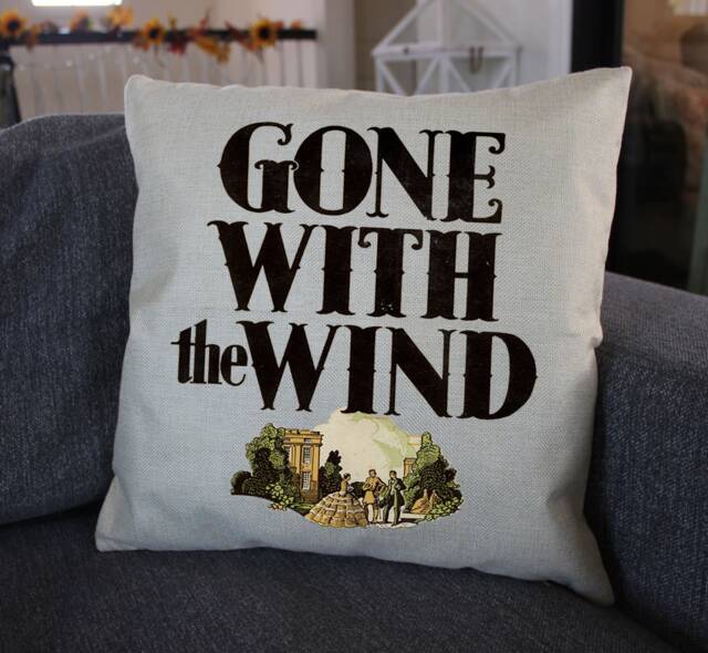 Gone With The Wind Book Cover Throw Pillow Gift