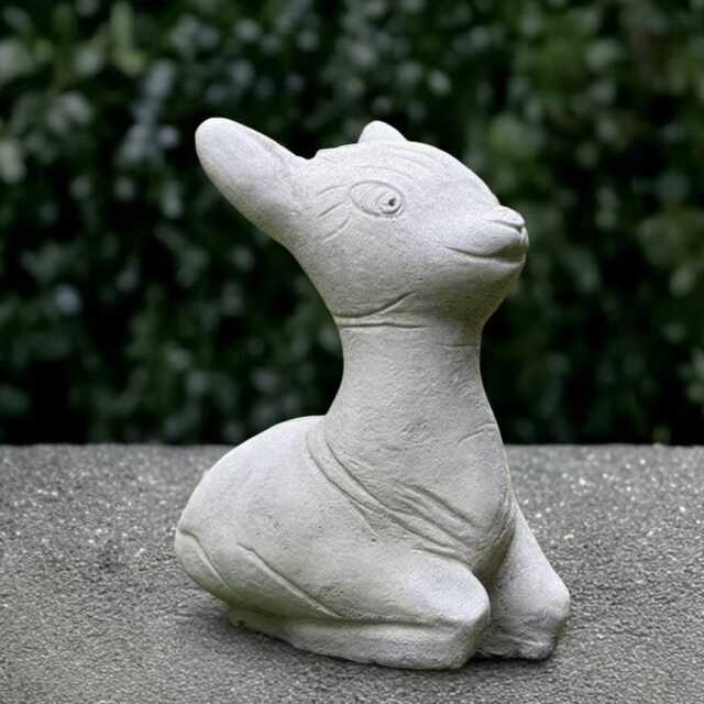 Cute White Deer Statue Concrete Baby Sculpture Outdoor Animal Decoration Relaxing Ornament Front Door Figurine Deer Lover Gift - image 1
