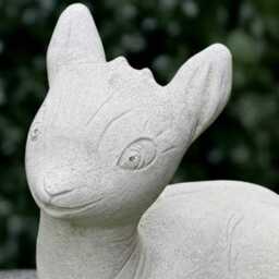 Cute White Deer Statue Concrete Baby Sculpture Outdoor Animal Decoration Relaxing Ornament Front Door Figurine Deer Lover Gift - thumbnail 2