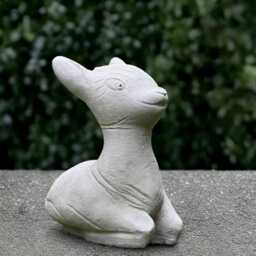 Cute White Deer Statue Concrete Baby Sculpture Outdoor Animal Decoration Relaxing Ornament Front Door Figurine Deer Lover Gift - thumbnail 4