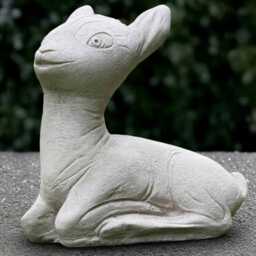 Cute White Deer Statue Concrete Baby Sculpture Outdoor Animal Decoration Relaxing Ornament Front Door Figurine Deer Lover Gift - thumbnail 3