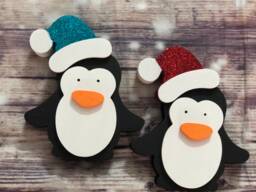 Personalised Penguin , Christmas With Hat, Penguin Family Decoration - Santa - thumbnail 1