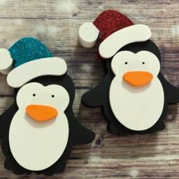Personalised Penguin , Christmas With Hat, Penguin Family Decoration - Santa - thumbnail 2