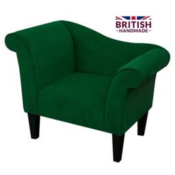 Handmade Velvet Chaise Lounge Notting Hill Crush Moss Green