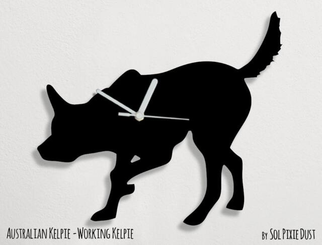 Australian Kelpie Dog - Wall Clock Silhouette - image 1