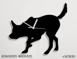 Australian Kelpie Dog - Wall Clock Silhouette - thumbnail 1