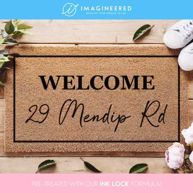 Road Name Door Mat - Personalized Doormat Address Street Realtor Gift Housewarming Custom Welcome - image 1