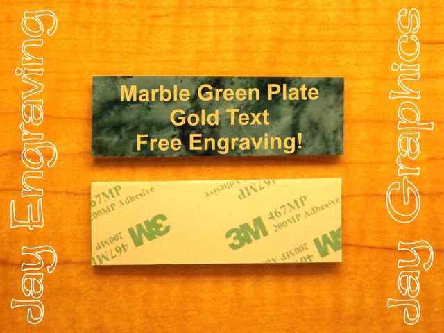 Custom Engraved 1x3 Marble Green, Red Or Blue Plate with Adhesive Backing Personalized Customized Wall Door Tag Name Sign Small Business - image 1