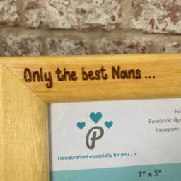 New Grandparents Gift - Only Best Nans Get Promoted To Great Nan Personalised Pine Wood Photo Frame 7x5 - thumbnail 2