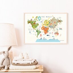 The World Illustrated Wall Map- Art - Children's Prints Illustration - thumbnail 2