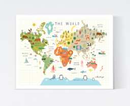 The World Illustrated Wall Map- Art - Children's Prints Illustration - thumbnail 1