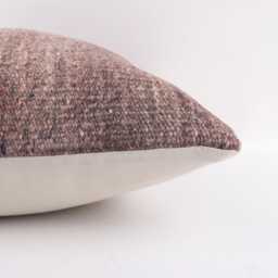 Textured Kilim Pillow Cover Handwoven Turkish Wool, 16x16 - thumbnail 4