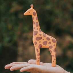 Wooden Giraffe Toy, Figure, Handmade Giraffe, Montessori Waldorf Woodland Animal Toys, Christmas Gift - thumbnail 3