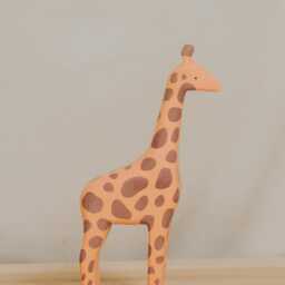Wooden Giraffe Toy, Figure, Handmade Giraffe, Montessori Waldorf Woodland Animal Toys, Christmas Gift - thumbnail 2